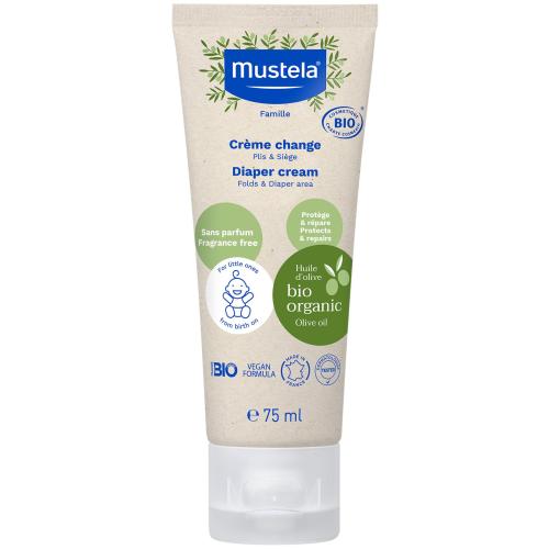 Mustela Bio Organic Diaper Cream Βιολογική & Ενυδατική Κρέμα Αλλαγής Πάνας που Καταπραΰνει το Δέρμα & Μειώνει την Ερυθρότητα 75ml